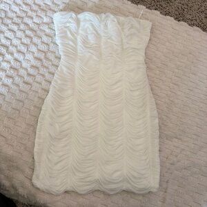 Windsor White Strapless Ruched Mini Dress